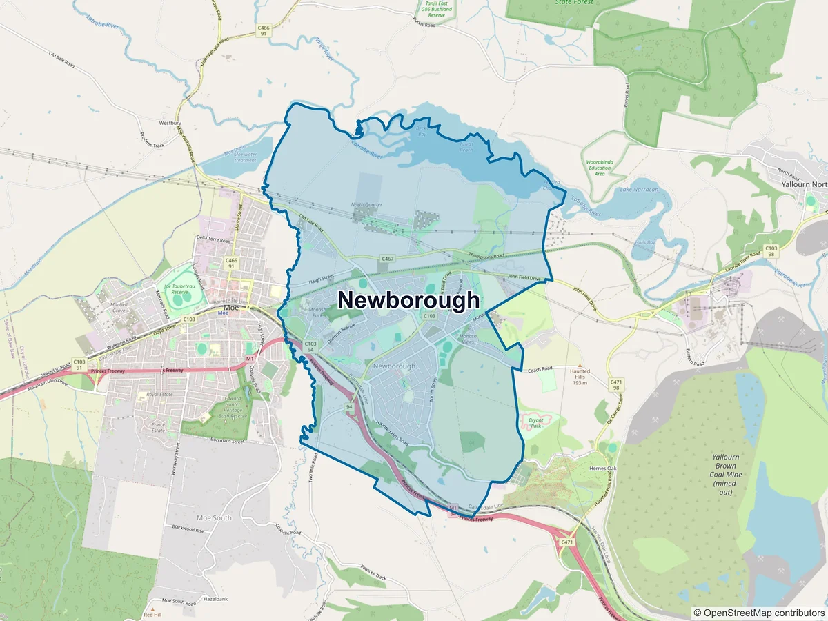 Map of Newborough, VIC, Australia
