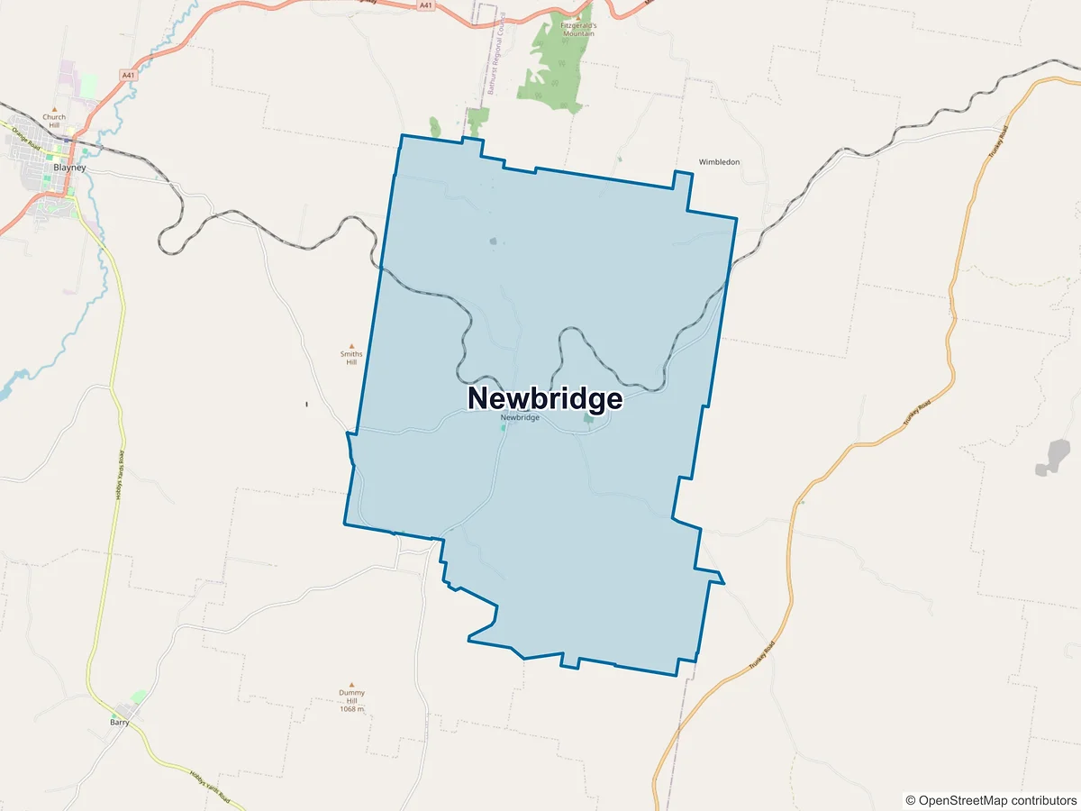 Map of Newbridge, NSW, Australia