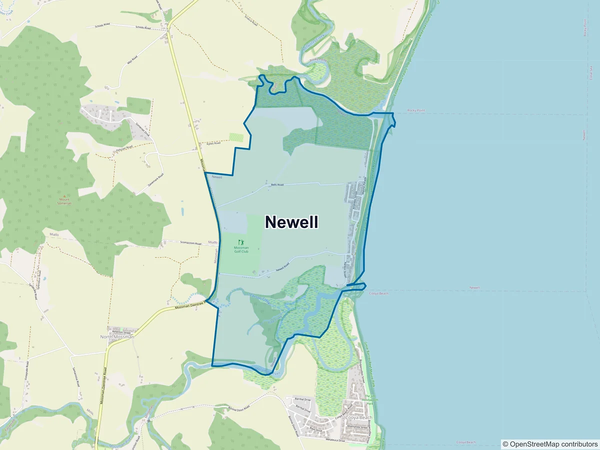 Map of Newell, QLD, Australia