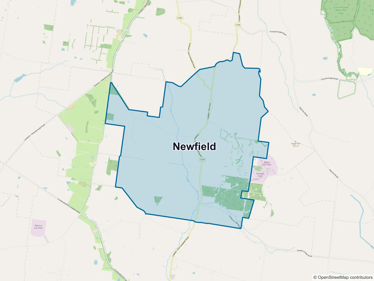 Map of Newfield, VIC, Australia