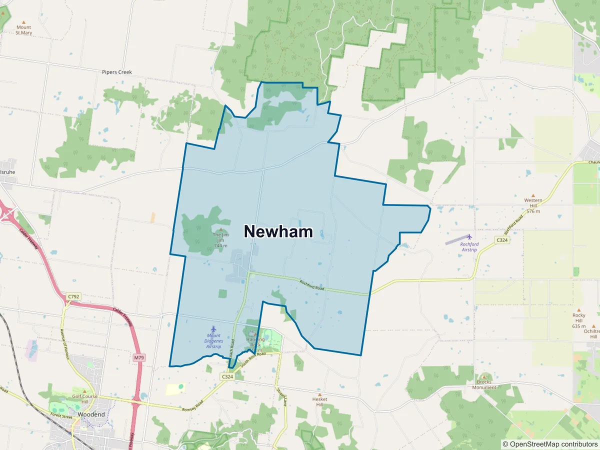 Map of Newham, VIC, Australia