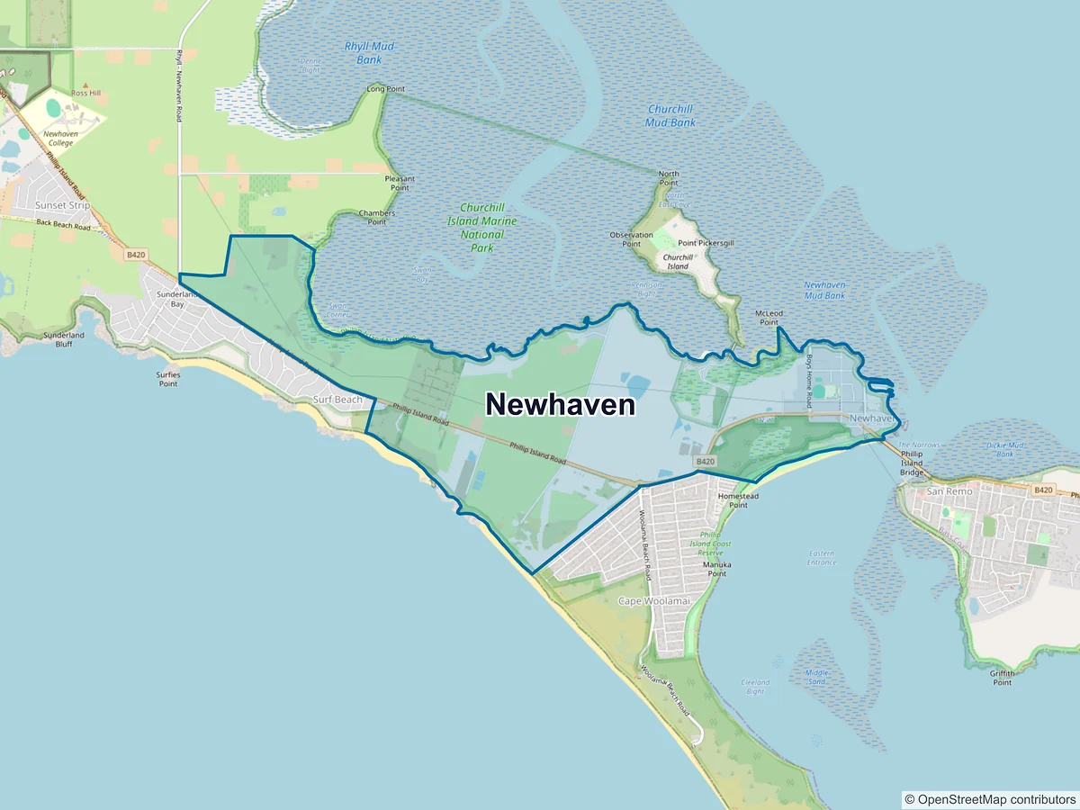 Map of Newhaven, VIC, Australia