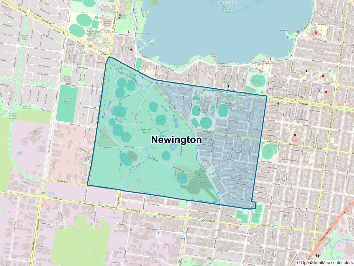 Map of Newington, VIC, Australia
