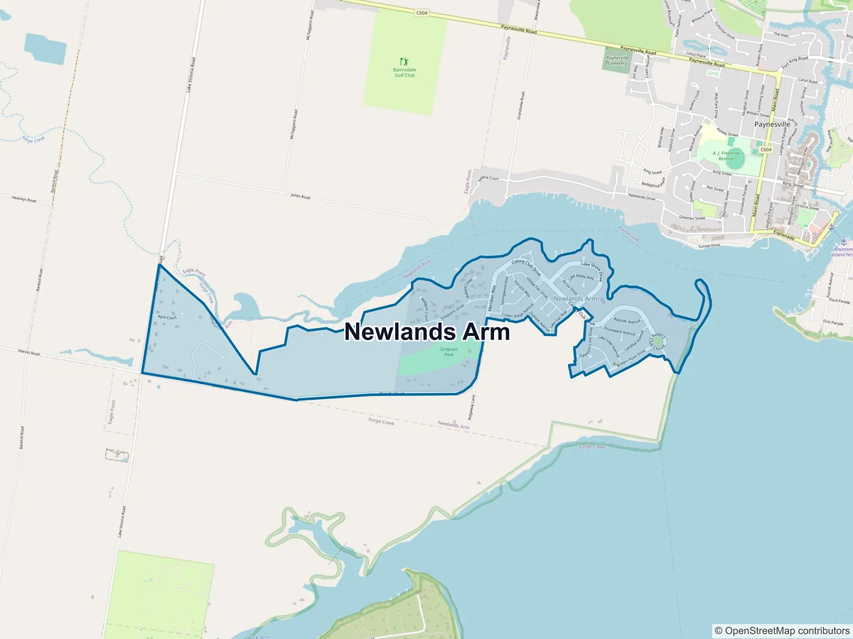 Map of Newlands Arm, VIC, Australia