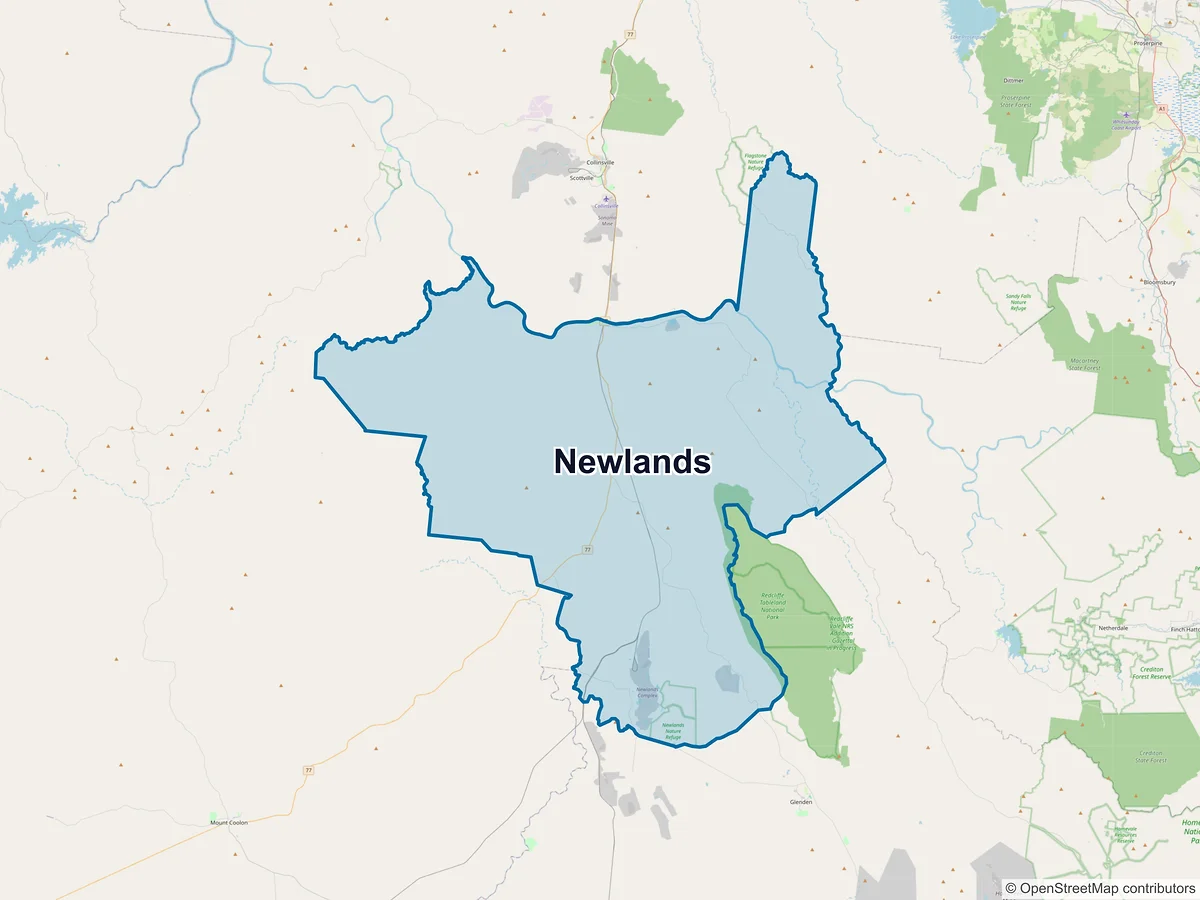 Map of Newlands, QLD, Australia