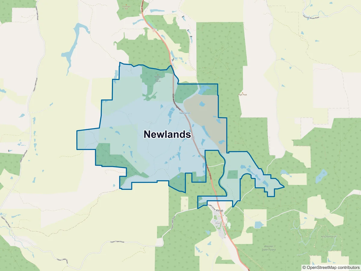 Map of Newlands, WA, Australia