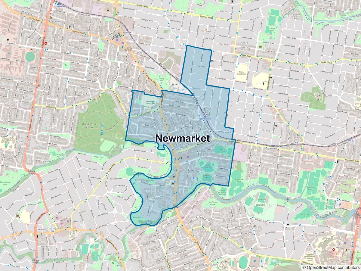 Map of Newmarket, QLD, Australia