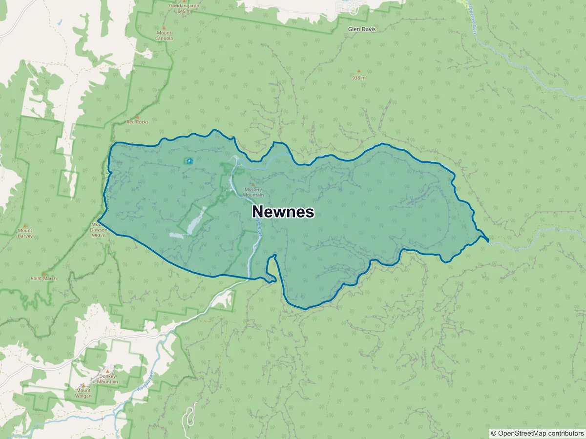 Map of Newnes, NSW, Australia
