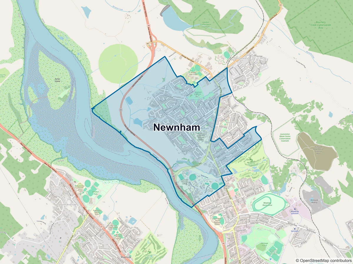 Map of Newnham, TAS, Australia