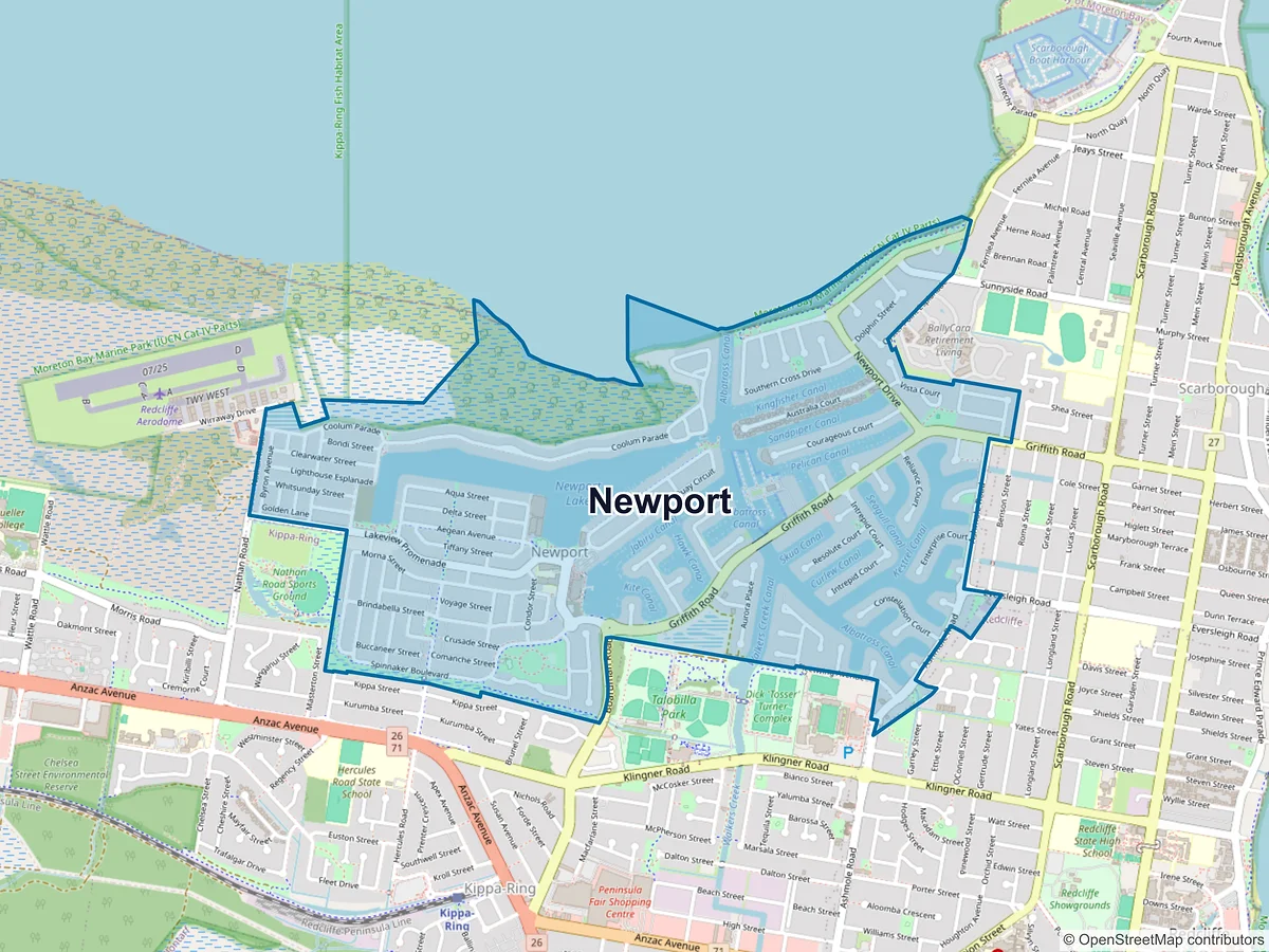 Map of Newport, QLD, Australia