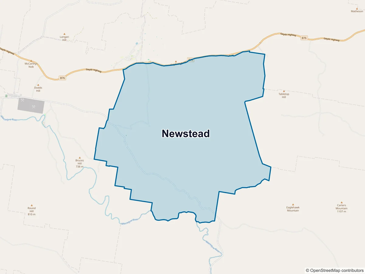 Map of Newstead, NSW, Australia