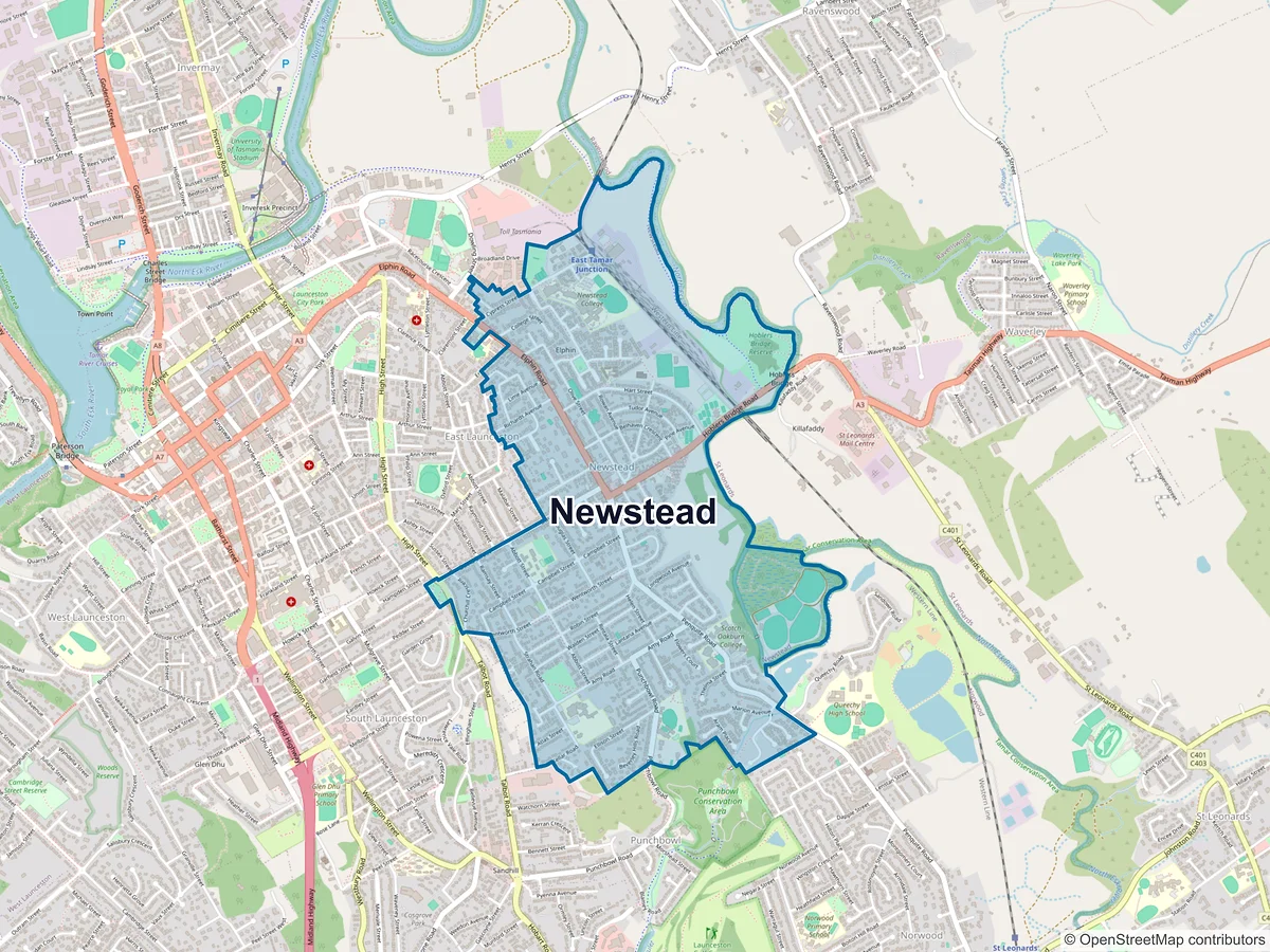 Map of Newstead, TAS, Australia