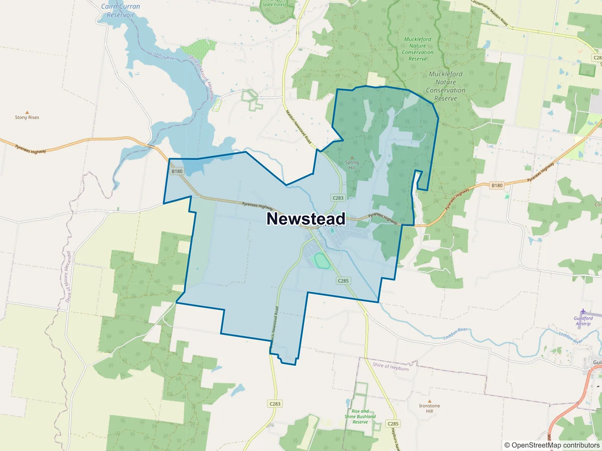 Map of Newstead, VIC, Australia