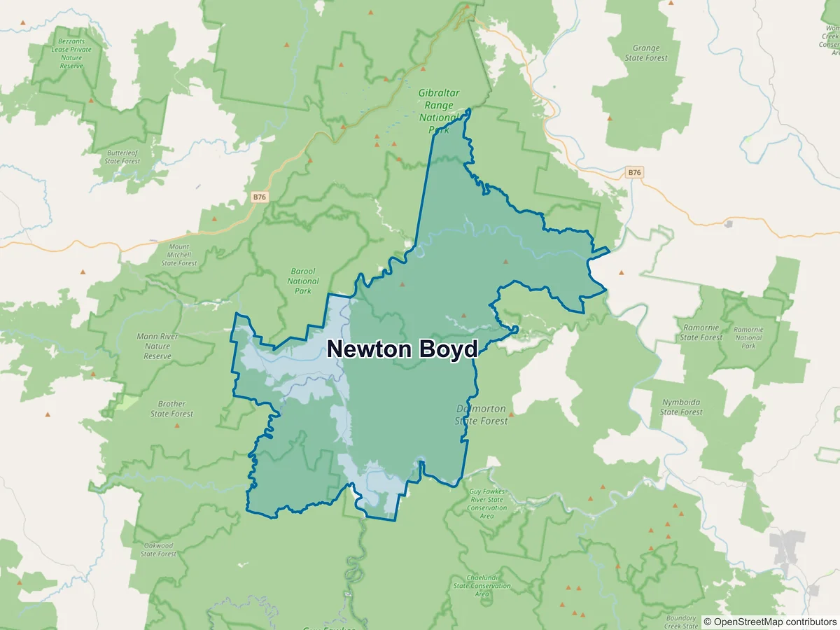 Map of Newton Boyd, NSW, Australia