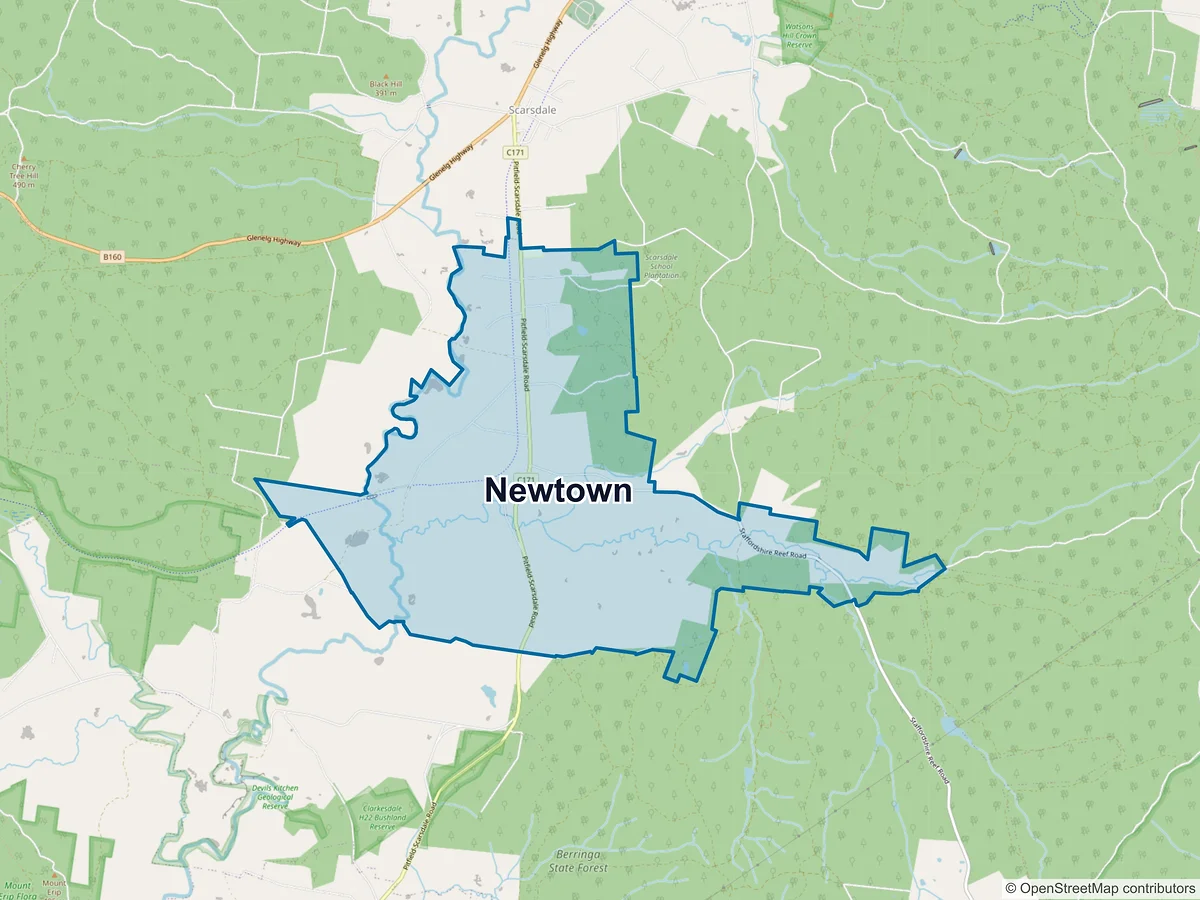 Map of Newtown, VIC, Australia