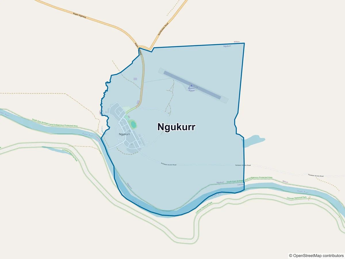 Map of Ngukurr, NT, Australia