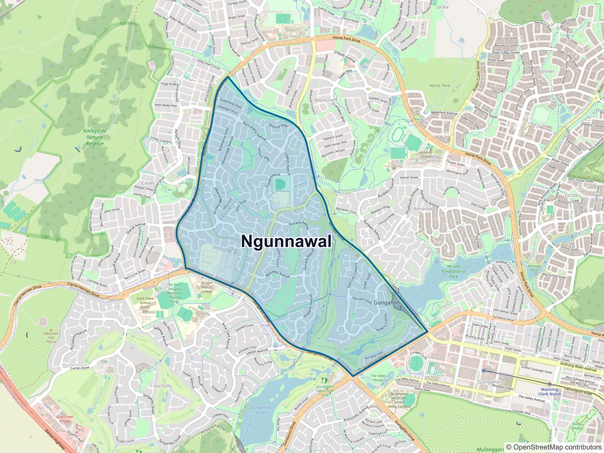 Map of Ngunnawal, ACT, Australia