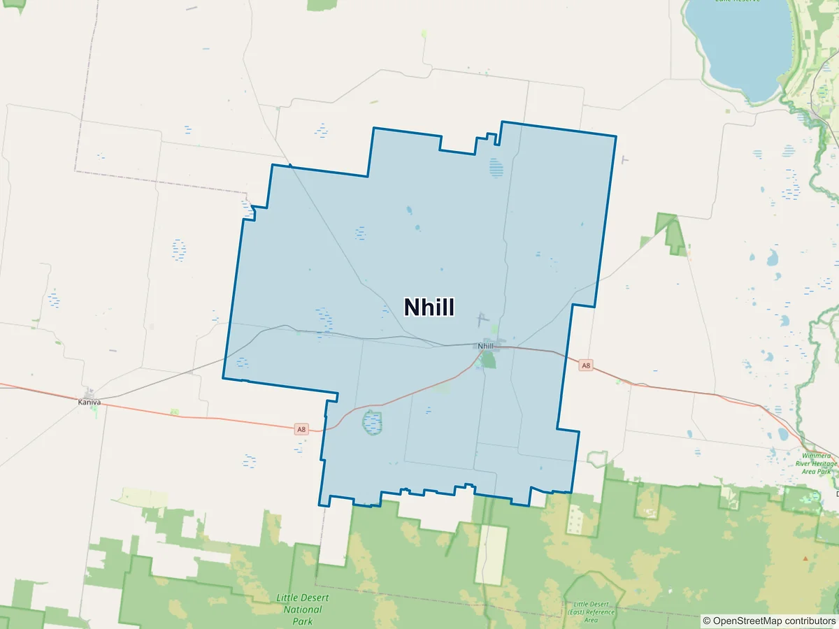 Map of Nhill, VIC, Australia