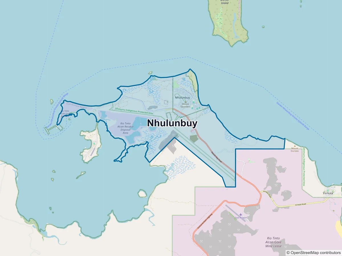 Map of Nhulunbuy, NT, Australia