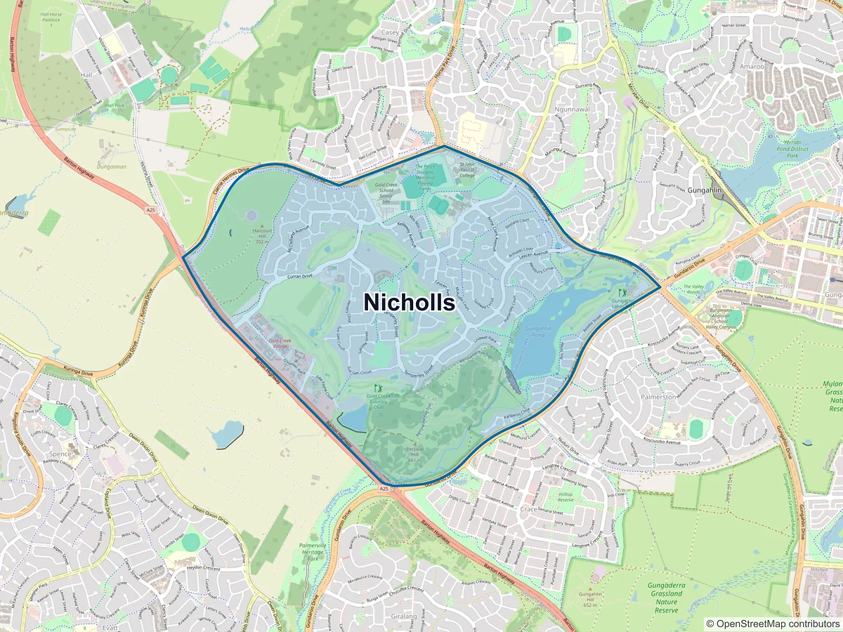 Map of Nicholls, ACT, Australia