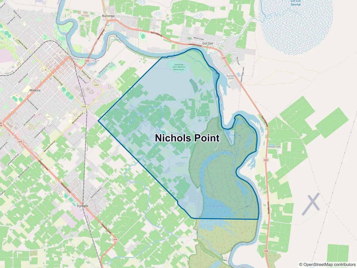 Map of Nichols Point, VIC, Australia