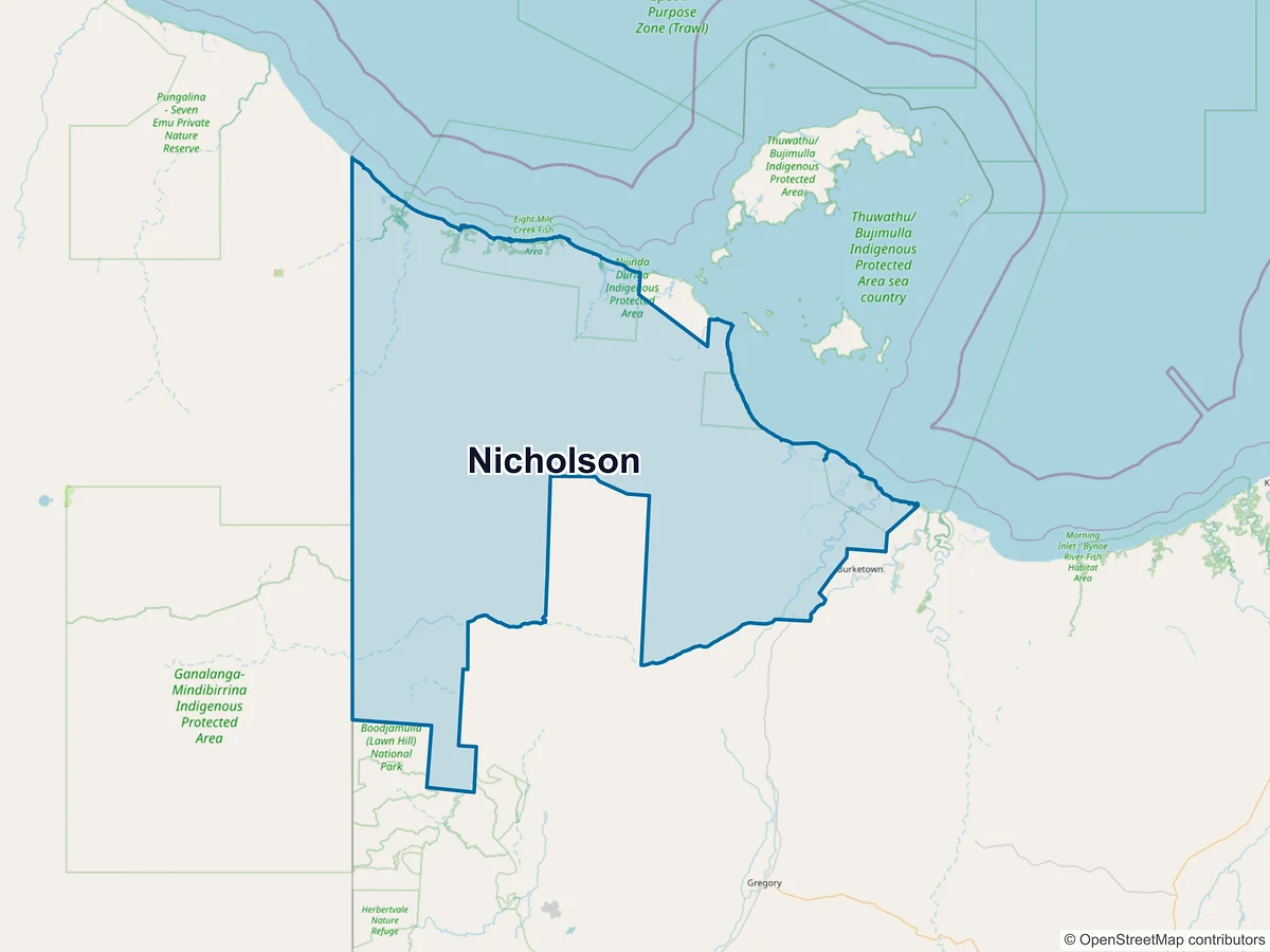 Map of Nicholson, QLD, Australia