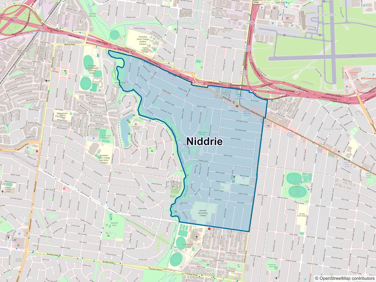 Map of Niddrie, VIC, Australia