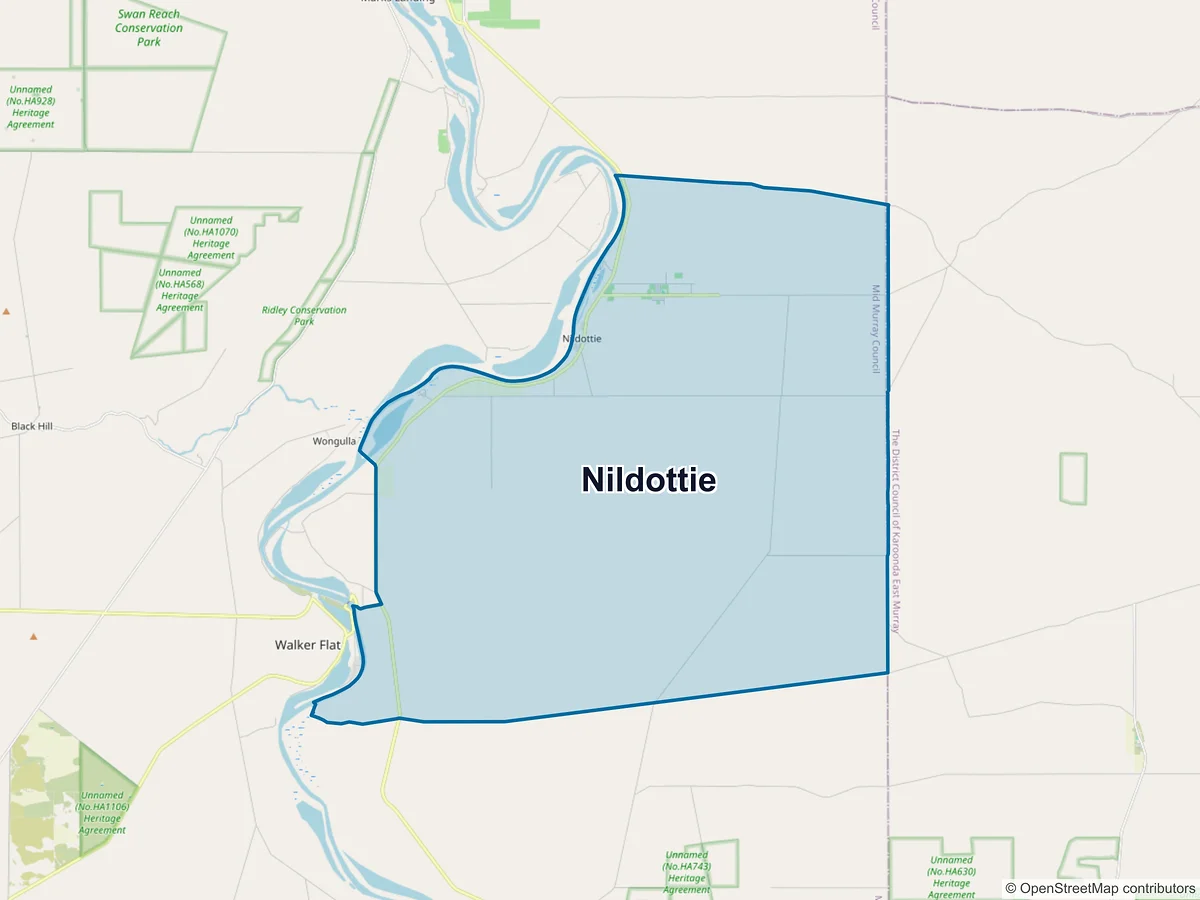 Map of Nildottie, SA, Australia