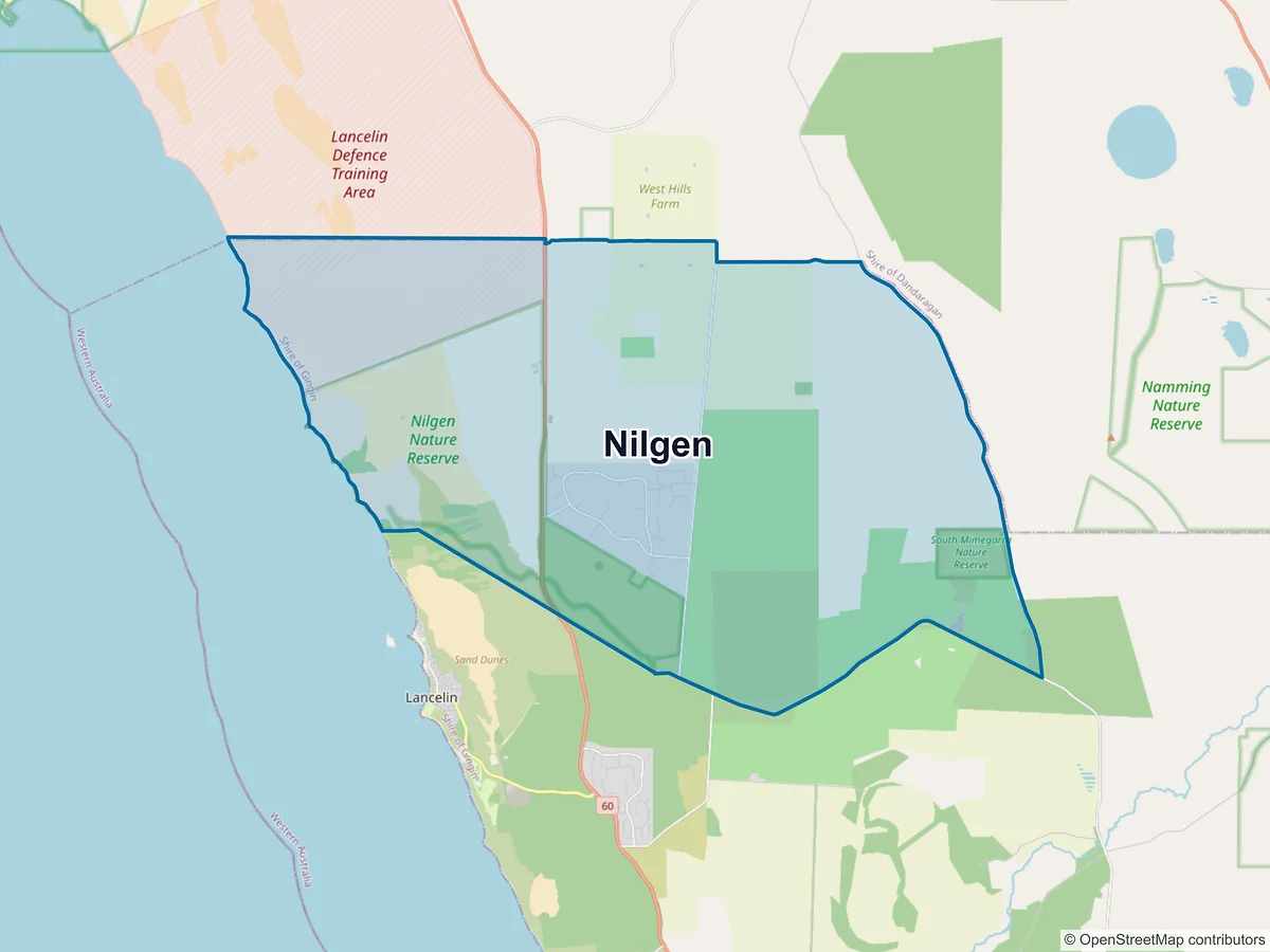 Map of Nilgen, WA, Australia