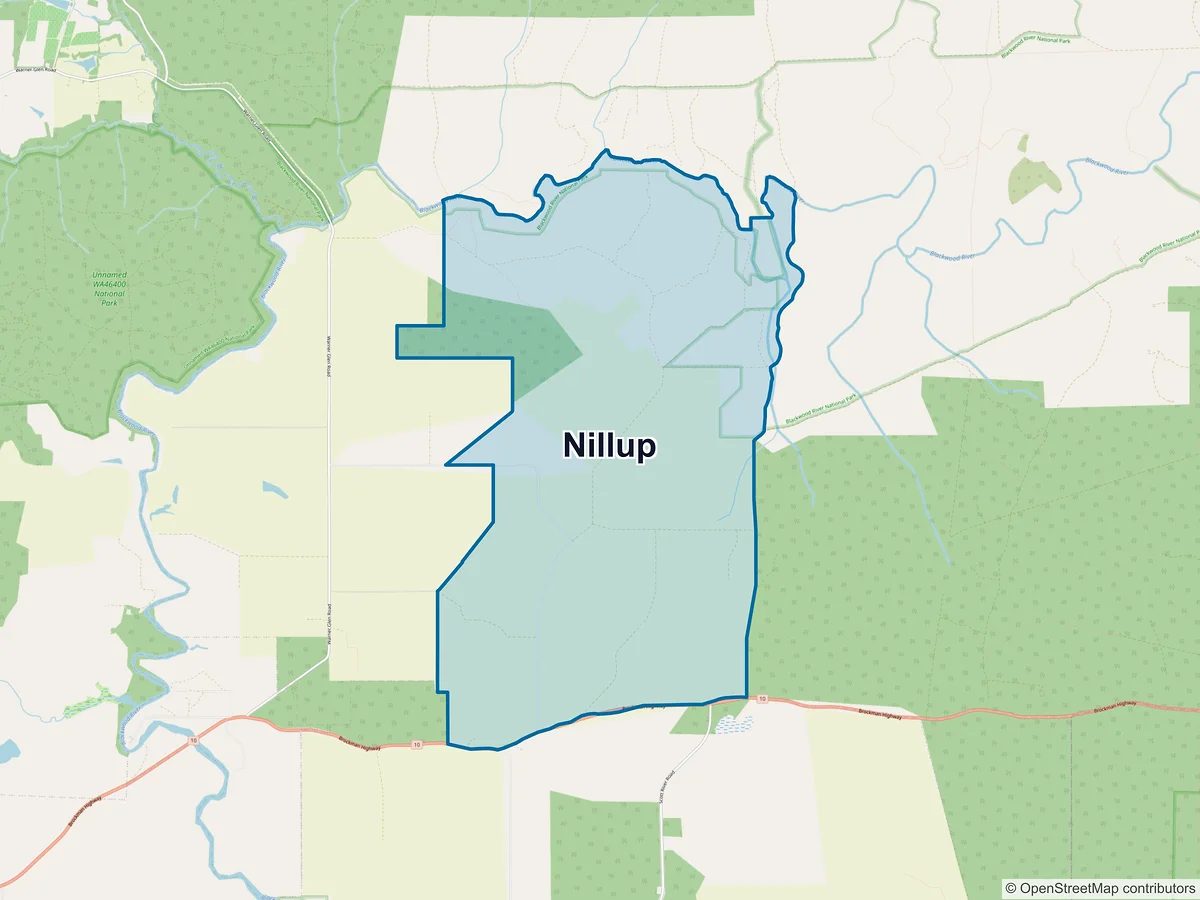 Map of Nillup, WA, Australia
