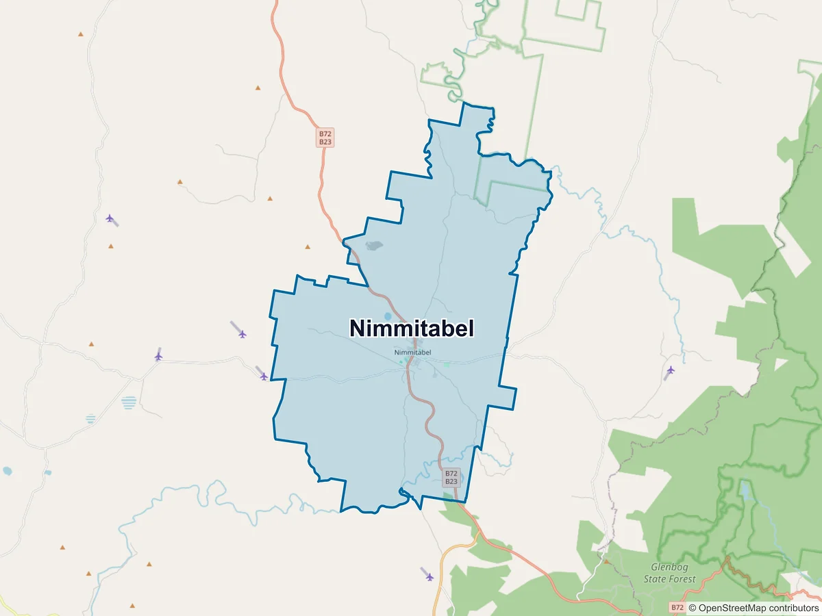 Map of Nimmitabel, NSW, Australia