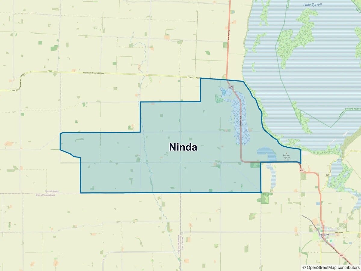 Map of Ninda, VIC, Australia