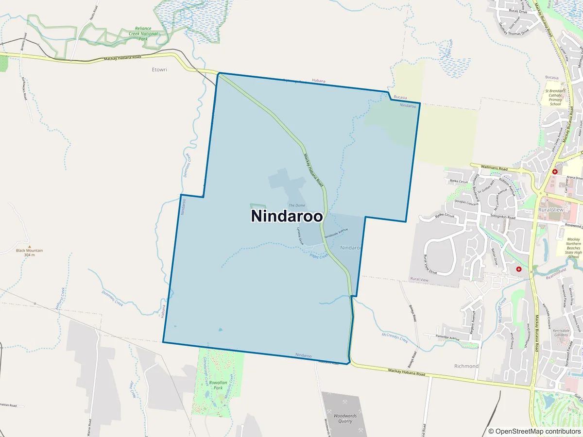Map of Nindaroo, QLD, Australia