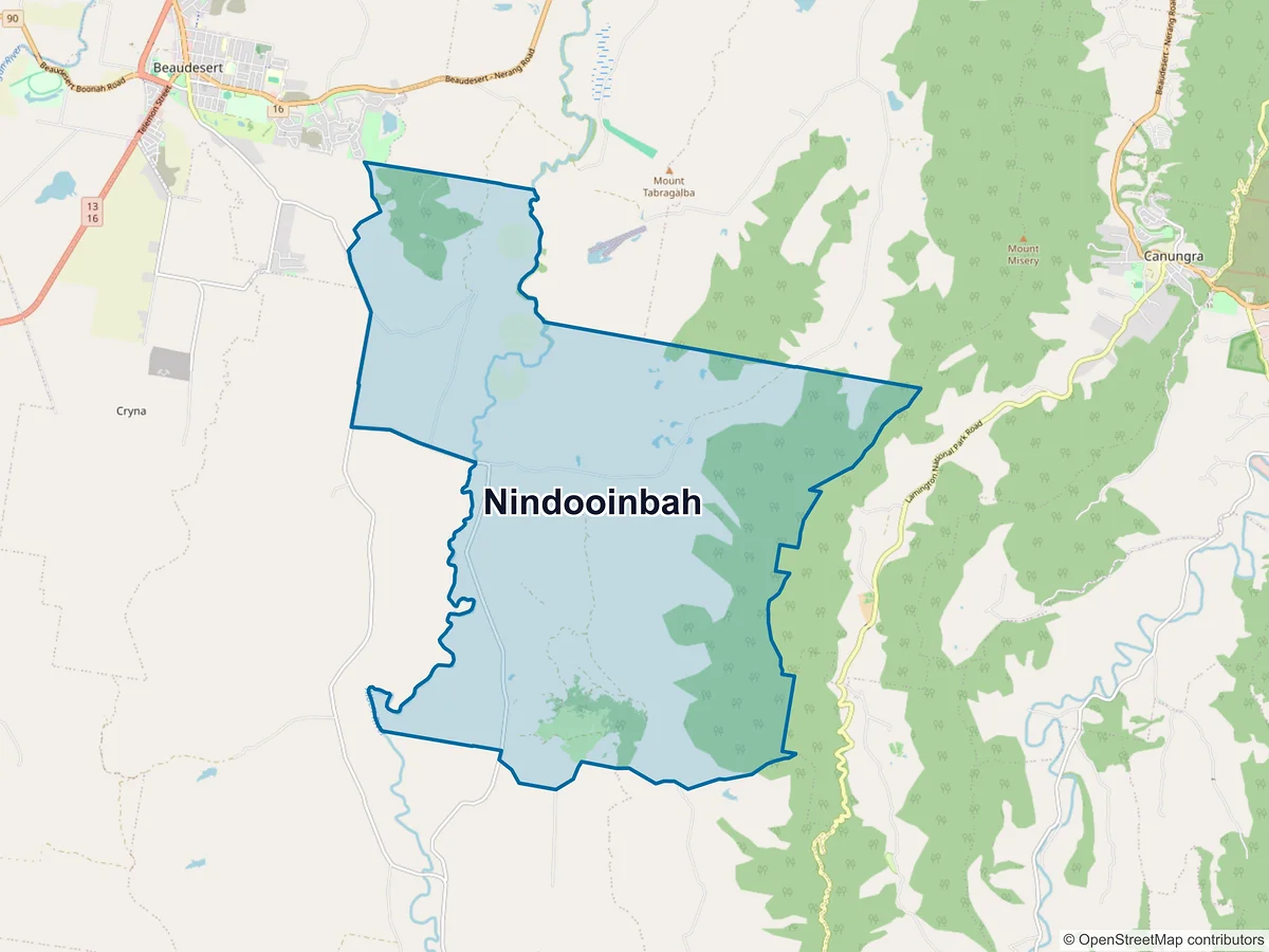 Map of Nindooinbah, QLD, Australia