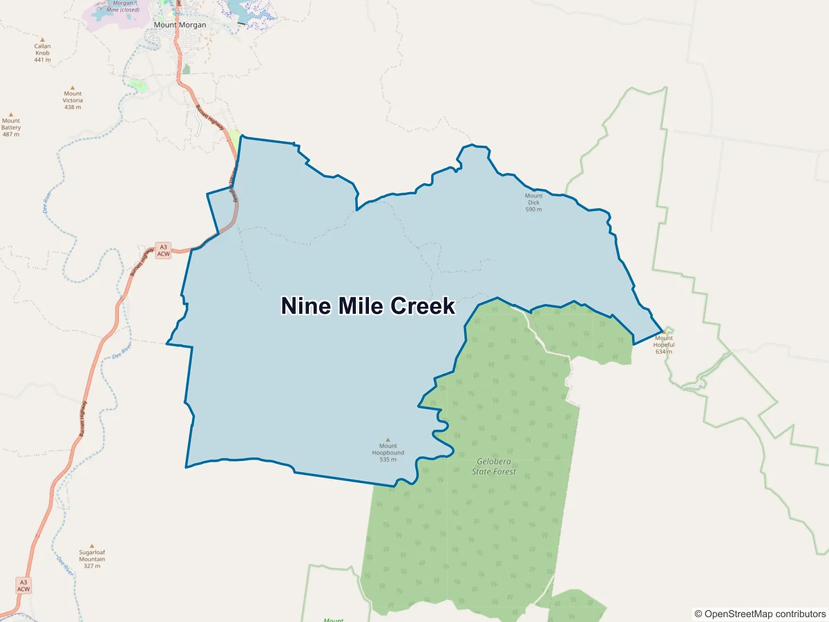 Map of Nine Mile Creek, QLD, Australia