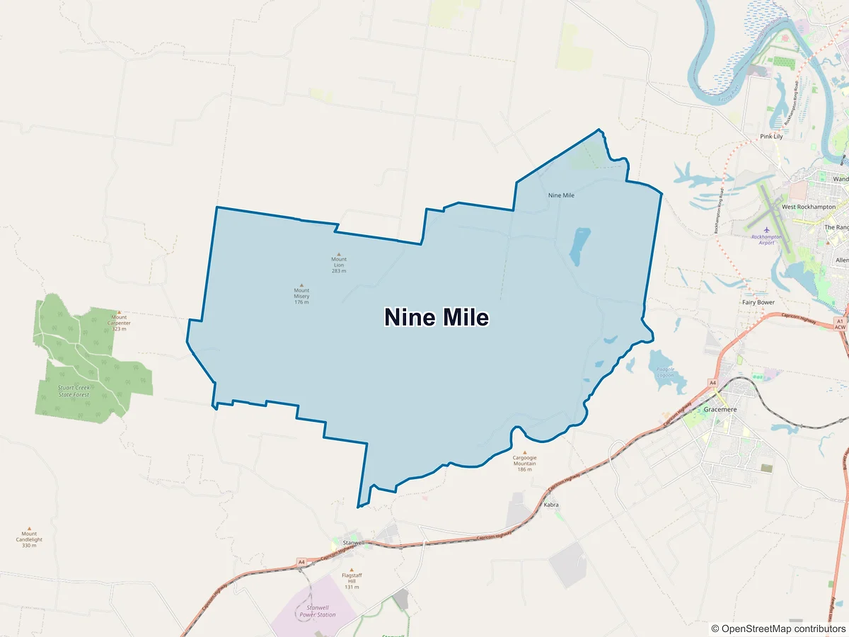 Map of Nine Mile, QLD, Australia