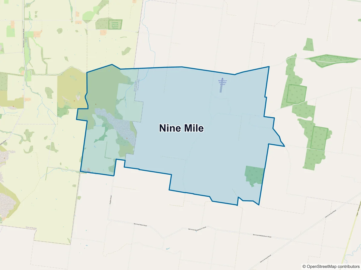 Map of Nine Mile, VIC, Australia