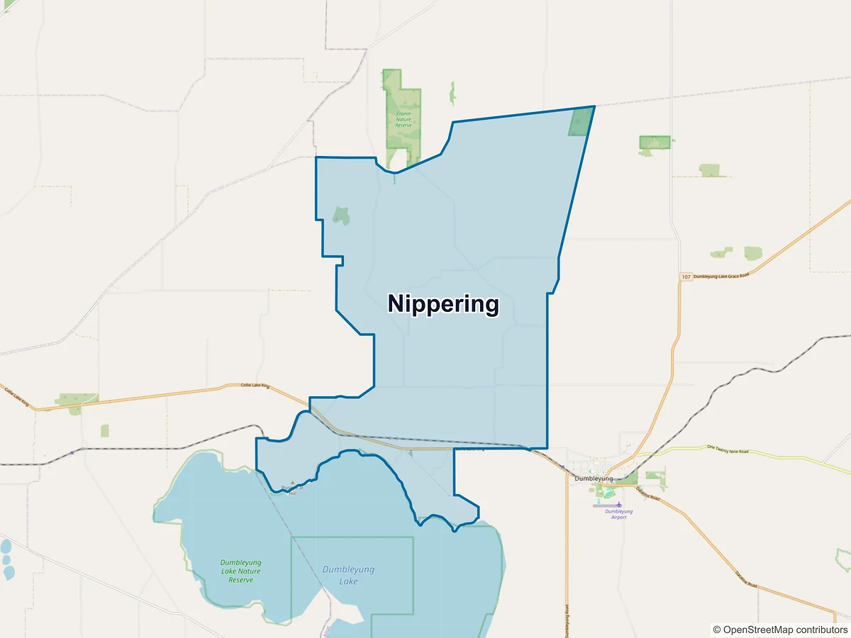 Map of Nippering, WA, Australia