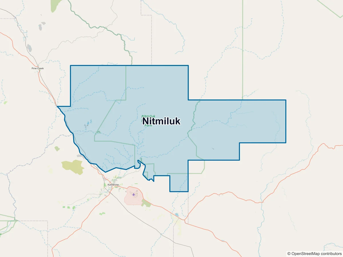Map of Nitmiluk, NT, Australia