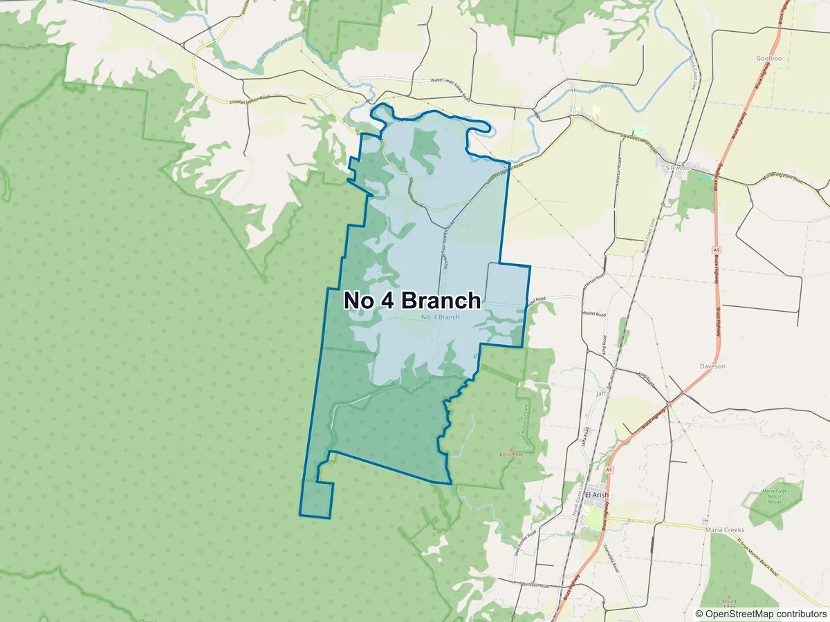 Map of No 4 Branch, QLD, Australia