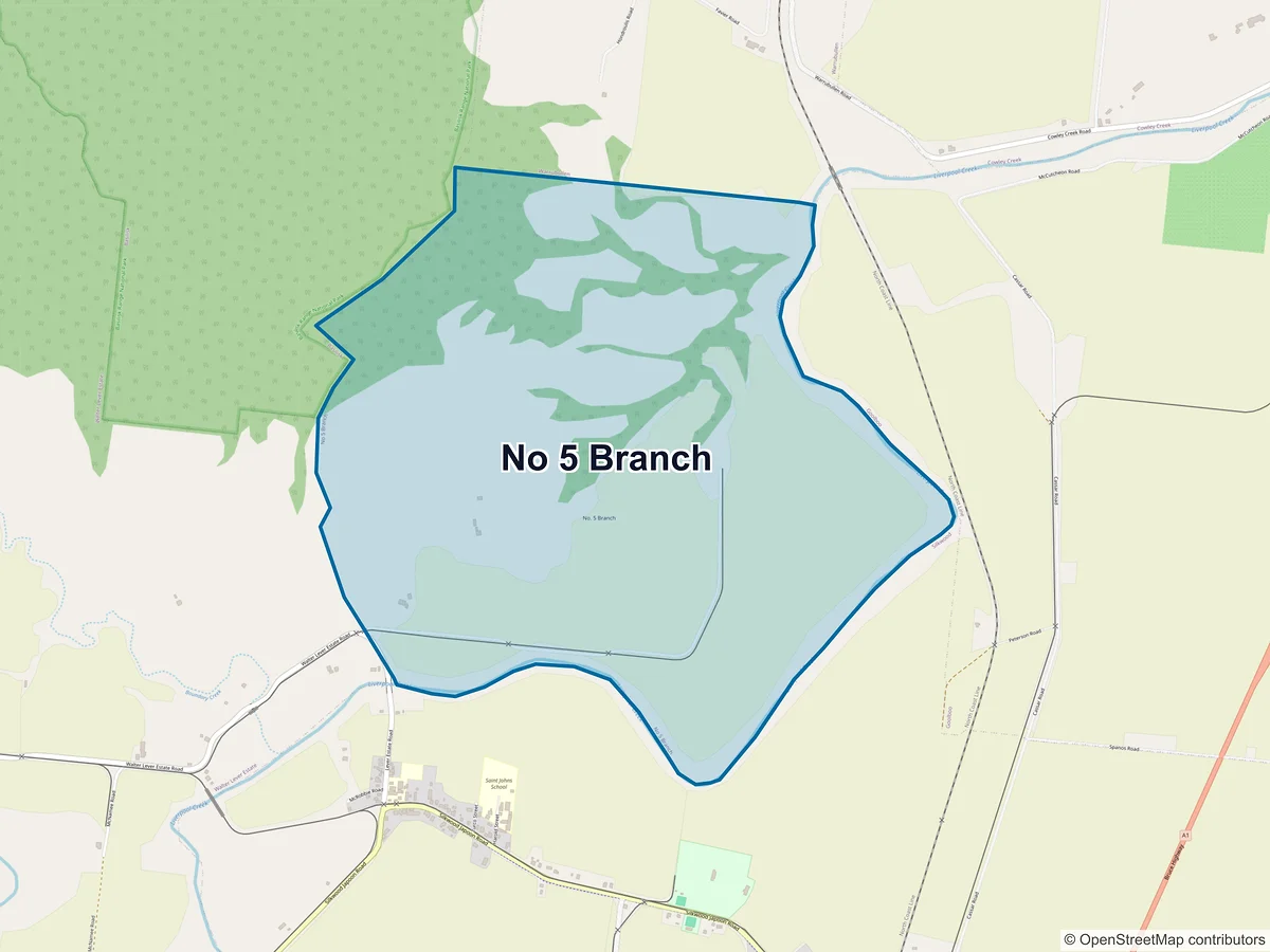 Map of No 5 Branch, QLD, Australia