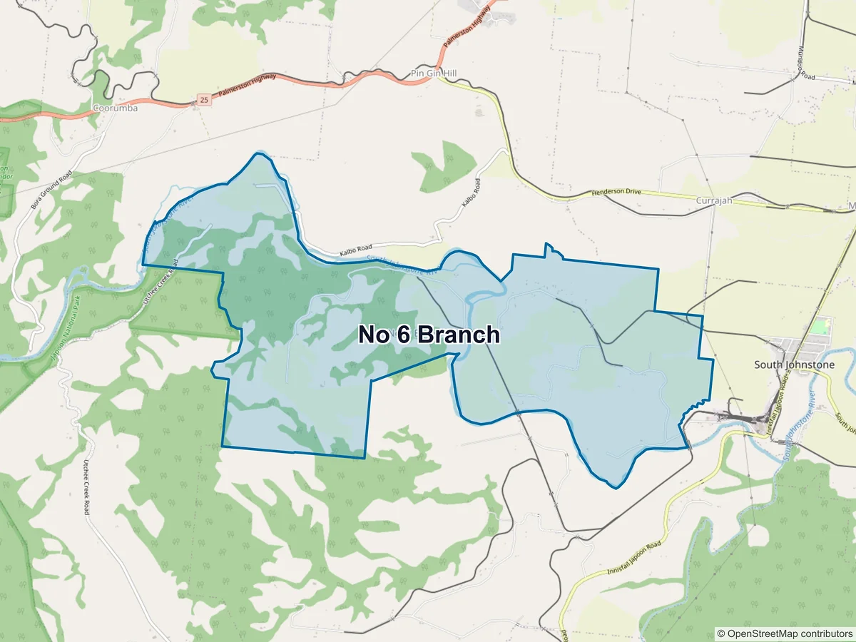 Map of No 6 Branch, QLD, Australia