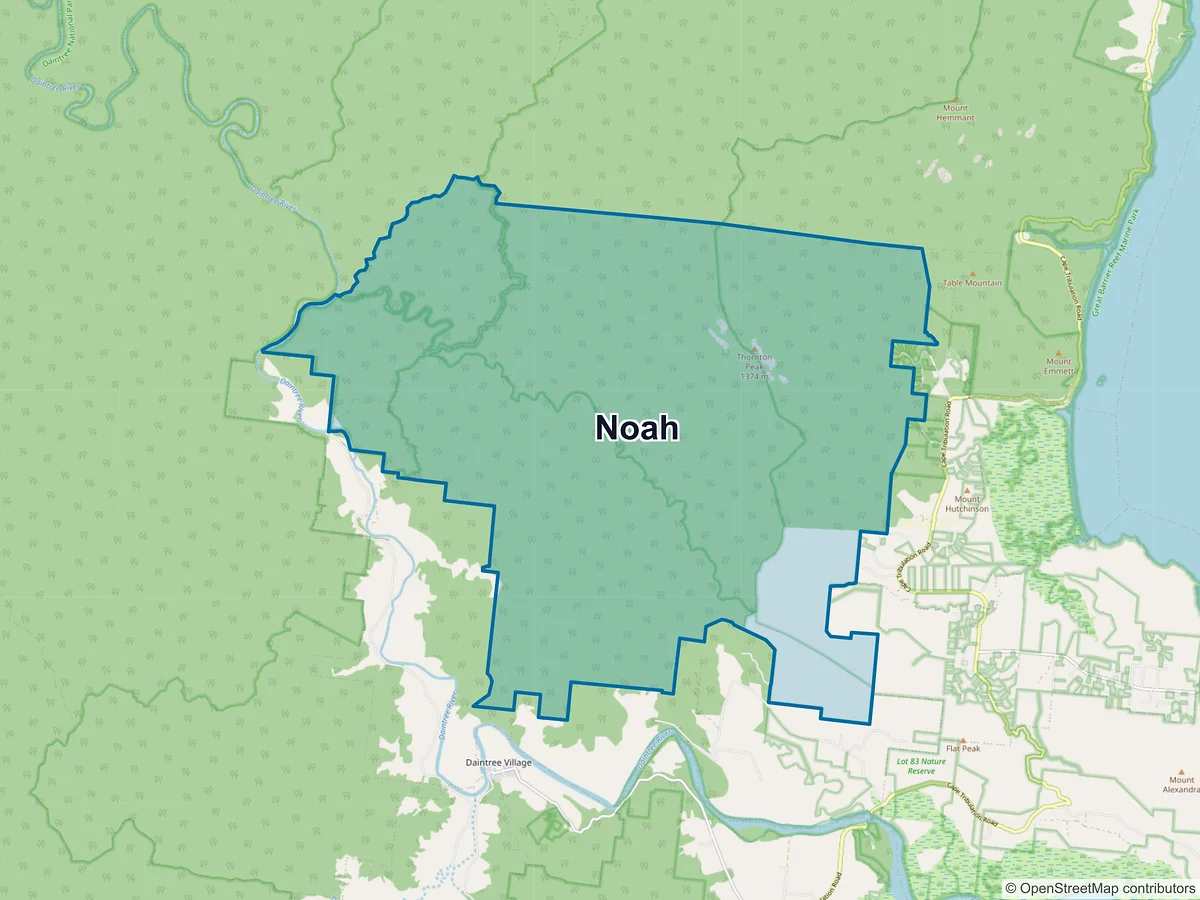 Map of Noah, QLD, Australia