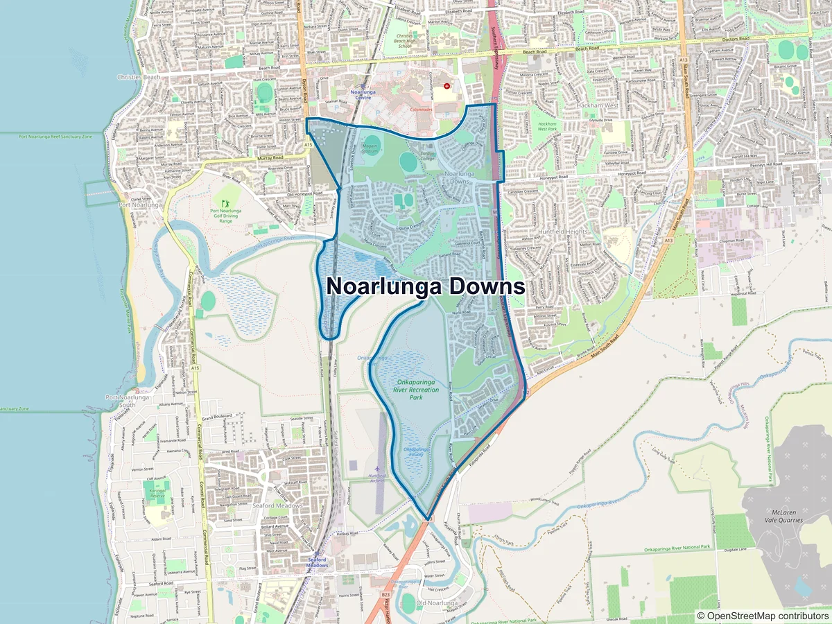 Map of Noarlunga Downs, SA, Australia