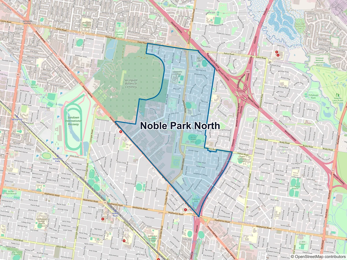 Map of Noble Park North, VIC, Australia