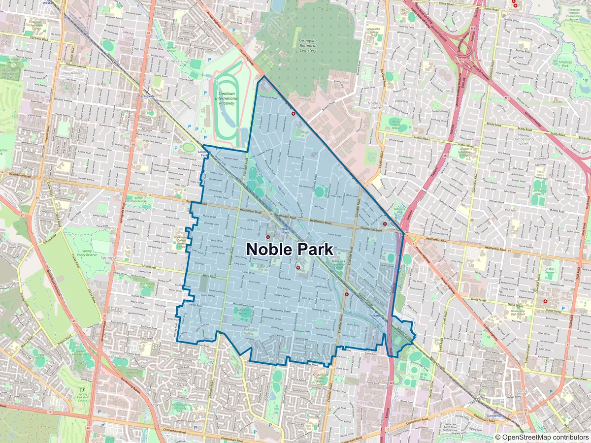 Map of Noble Park, VIC, Australia