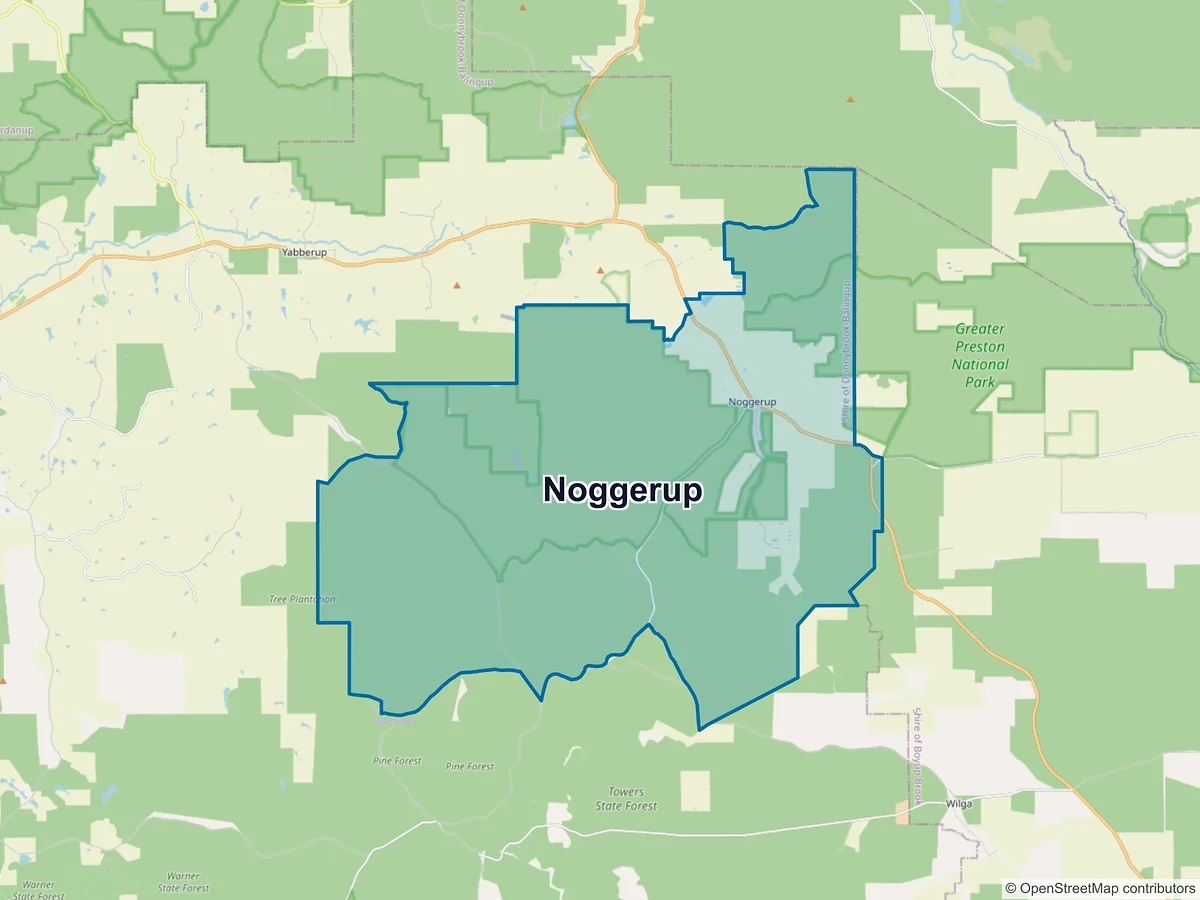 Map of Noggerup, WA, Australia