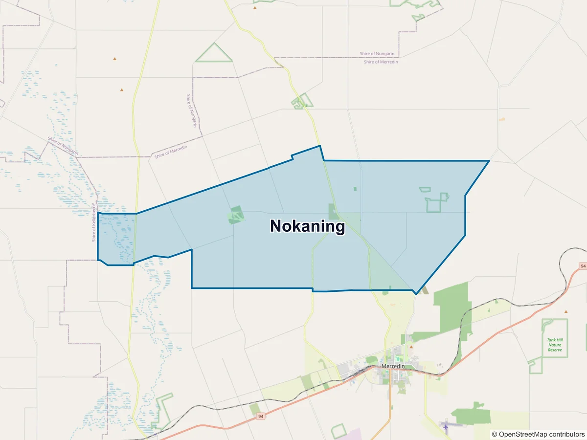 Map of Nokaning, WA, Australia