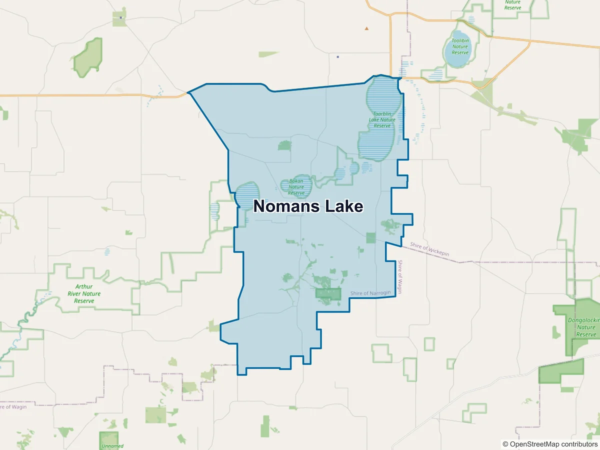 Map of Nomans Lake, WA, Australia