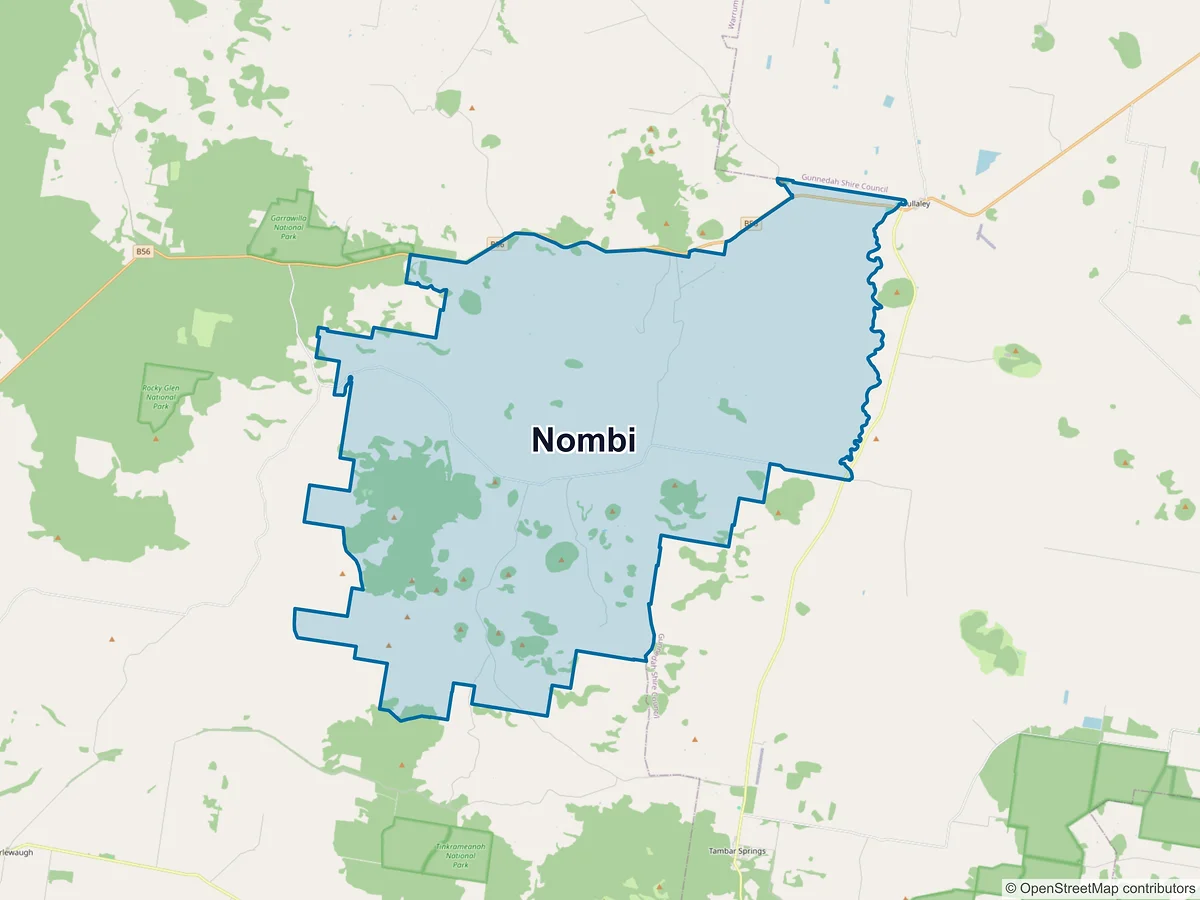 Map of Nombi, NSW, Australia